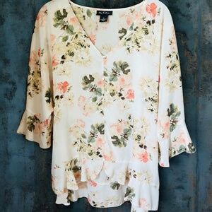 Nue Options Women's Size XL Botanical Top Blouse New with Tags